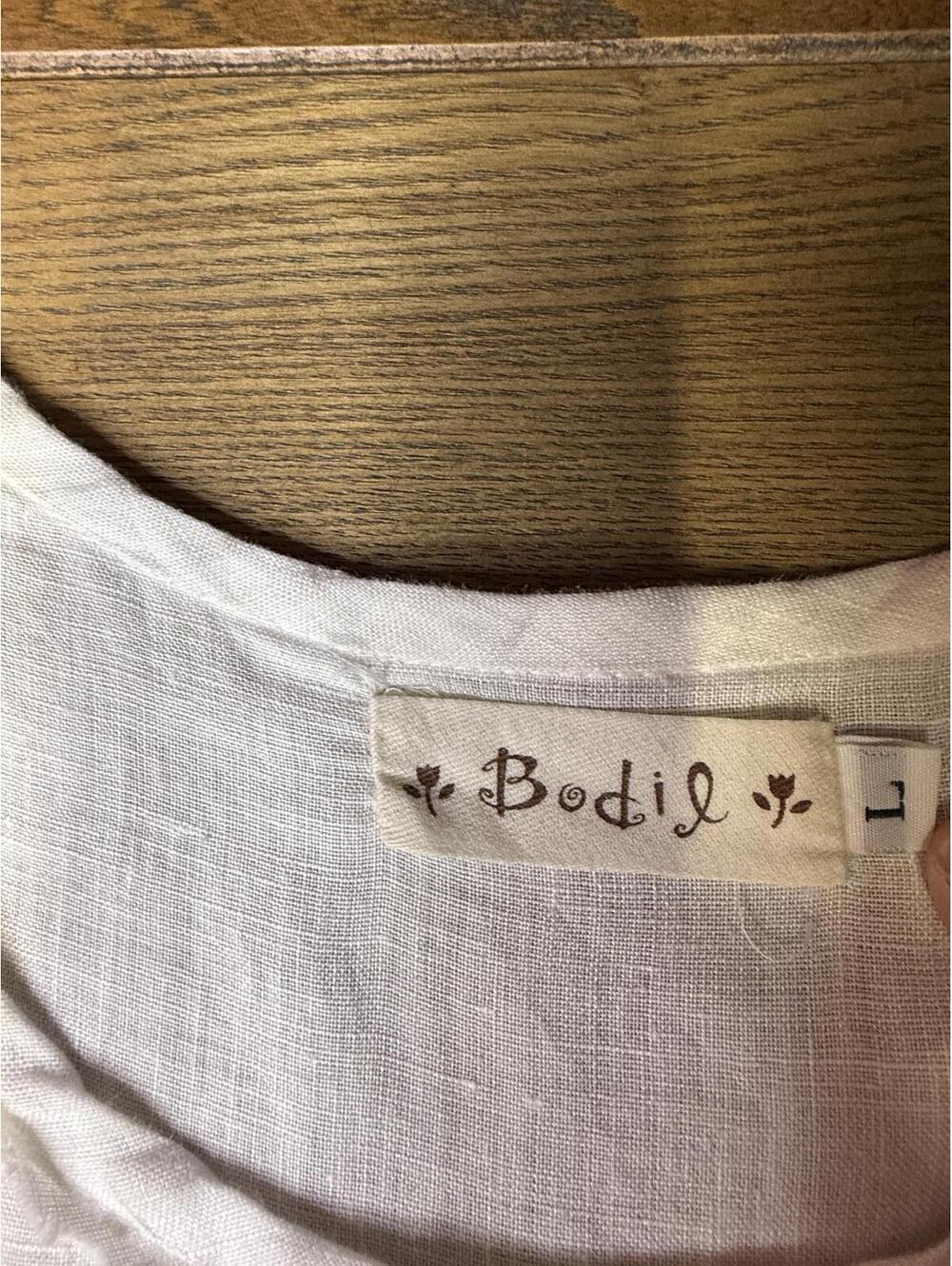 DESIGNER BODIL LINEN WHITE BLOUSE - L - Picture 4 of 8